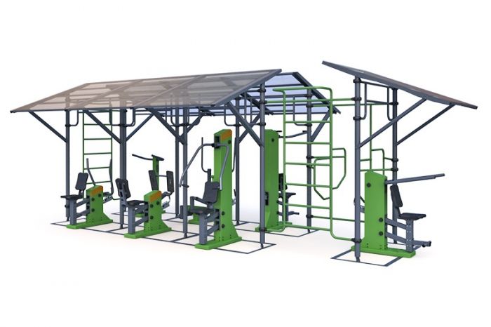 Тренажерная беседка на 7 тренажеров ТРК-1.14